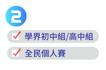 學生參與學界初中/高中組同時亦參與了全民個人賽
